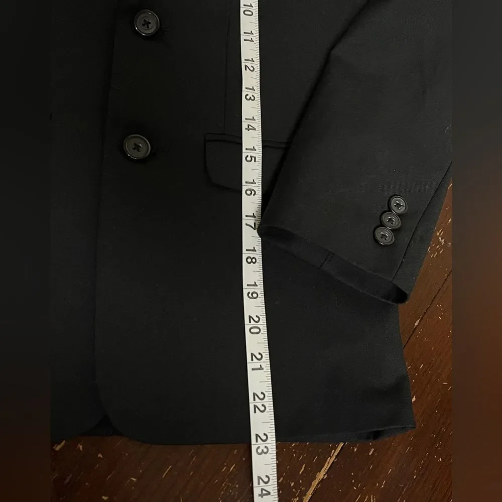 IZOD Boys Black Blazer Jacket Taylor Suit  Size 12